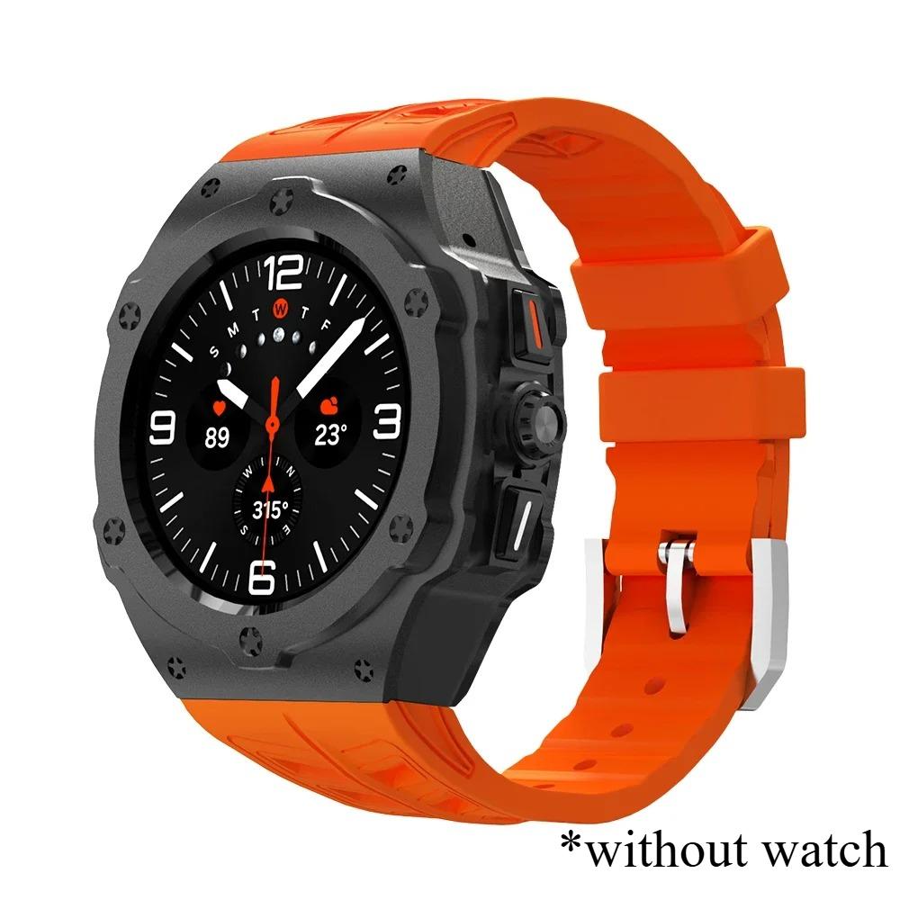 Luxury Modification Kit for Samsung Galaxy Watch 8 Ultra 2025 Carbon Case Rubber Strap for Galaxy Watch 7 Ultra 47mm Accessorie