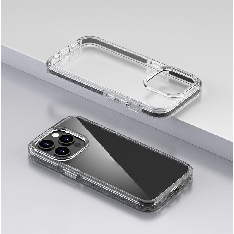 Double-layer Color Frame Suitable for IPhone16 Transparent Mobile Phone Case Apple 15 ProMax Creative Anti-fall 14 Protective Case