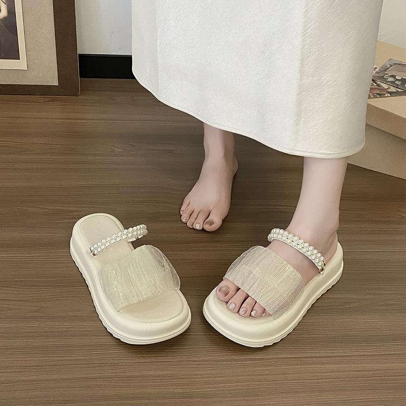 Stepping on Shit Hausschuhe Damen Sommerkleidung 2025 neue Internet-Promi-Sandalen Plattform vielseitige zweiteilige rutschfeste Sandalen