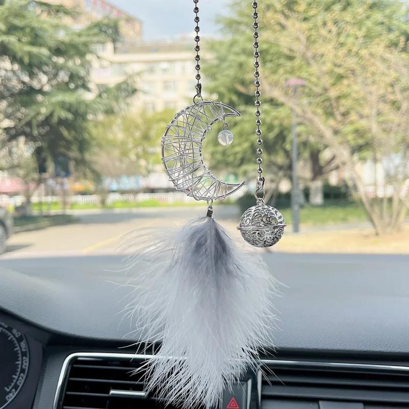 

Мини-ловец снов, подвески на зеркало заднего вида в салоне автомобиля, подвески для автомобиля, двойные колокольчики, аксессуары для декора автомобиля, многоцветные