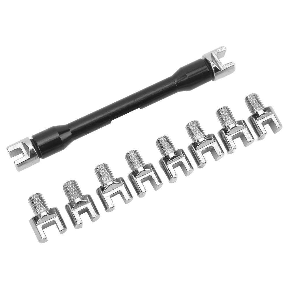 Black Long Handle Motorcycle Spoke Wrench Interchangeable Tip Spoke Wrench  Motorcycle Maintenance