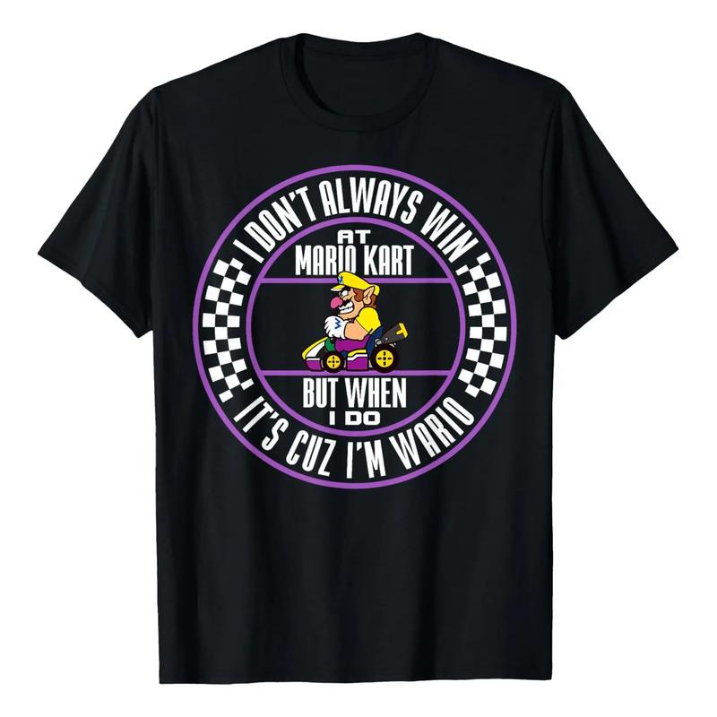 Camiseta Nintendo Mario Kart Wario When I Win Circle Text S разноцветный