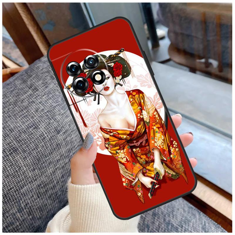 Japanese Geisha Case For OnePlus 13R 13T 12R 10R 10T 15 13 12 11 10 9 Pro Nord 5 CE 2 3 4 Lite N20 N30 Coque