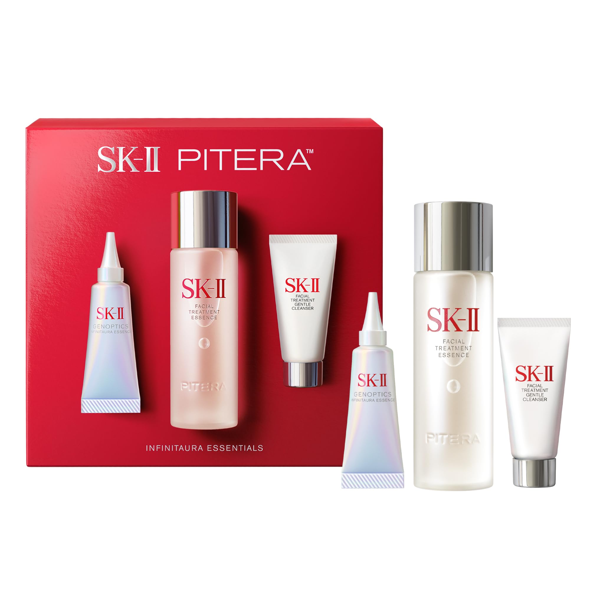 Official Store Skincare Set Infinite Aura Kit Whitening with Box Pore Essence Skincare Gift Present SK-II Pitera™ (Lotion, Cleanser,