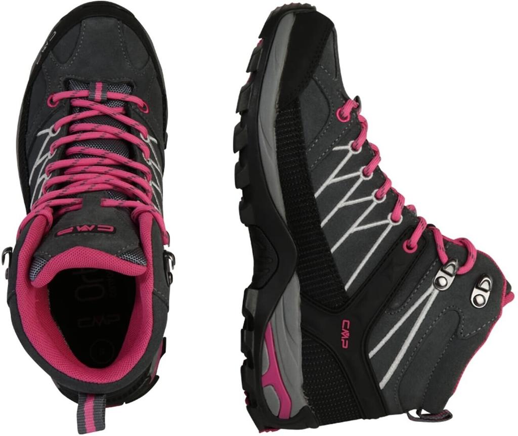 Women's CMP Rigel Mid Waterproof Trekking Shoes Grey/fuxia/ice