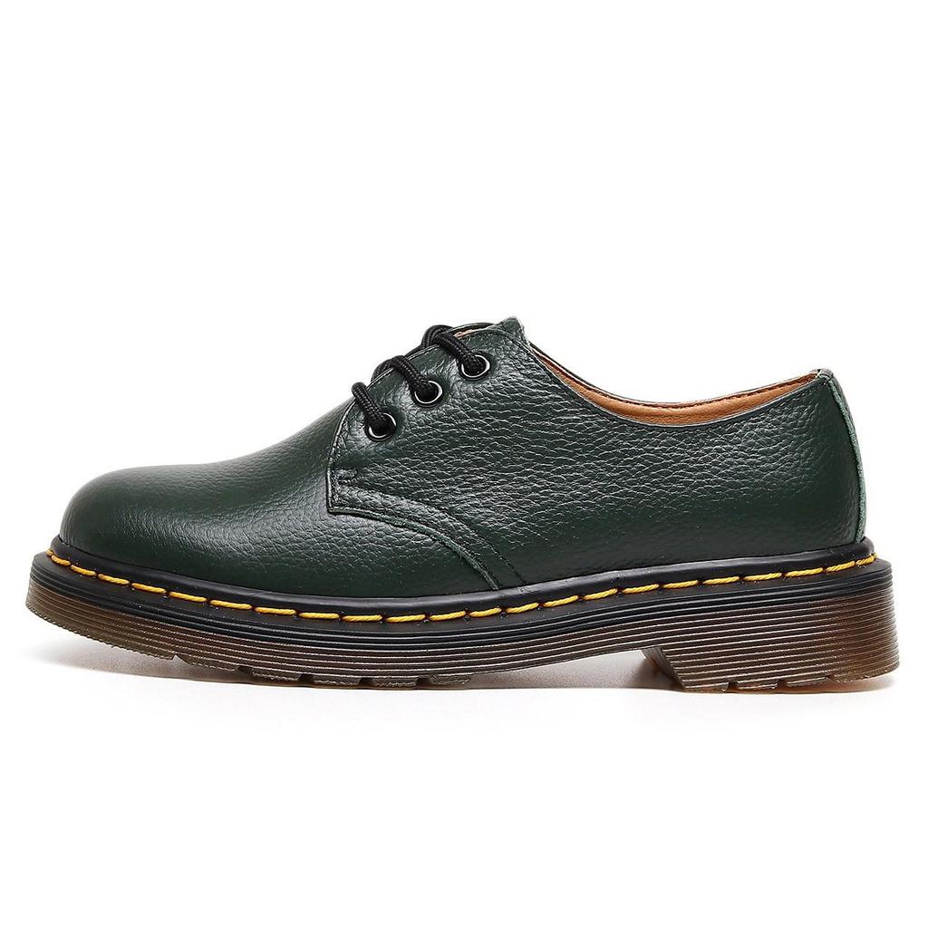 1461 Lychee Pattern Women's Low-Top Leather Shoes, Genuine Leather, British Style Round-Toe Boots, Unisex Casual.