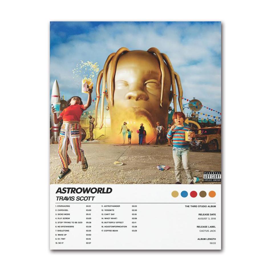 Travis Scott Music Album Canvas Painting Posters & Prints, Star, Rodeo, Astroworld, Wall Art for Living Room, Home Decor