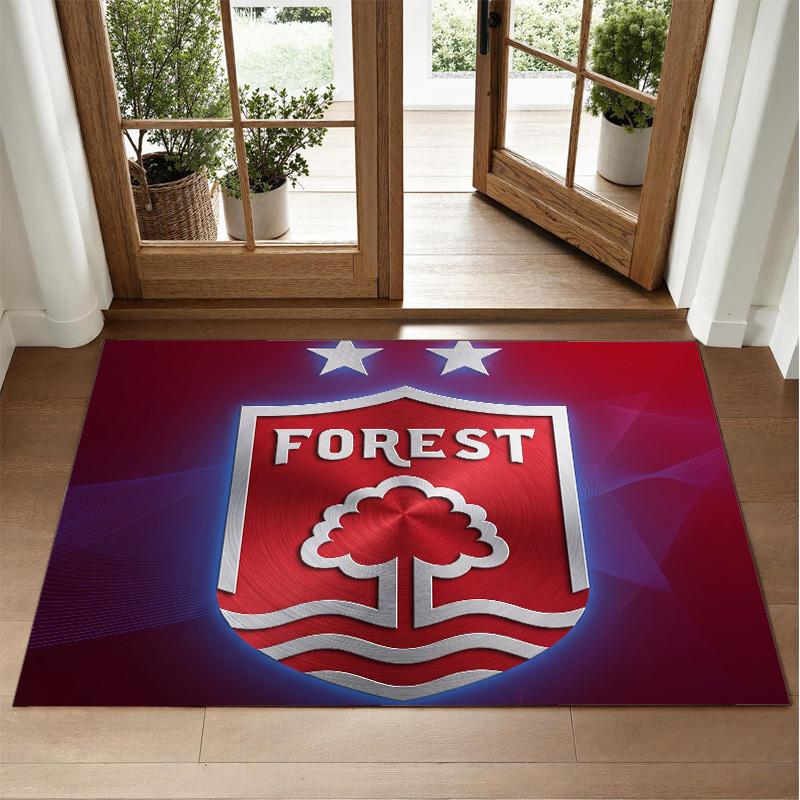 Nottingham Forest Fußball Design Kristall Samt Teppich Weiche Dekorationsmatte für Schlafzimmer Eingang
