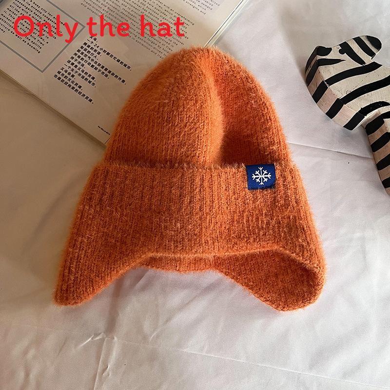 Soft Polyester Knit Ear Cover Hat For Autumn Winter Casual Womens Wear