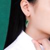 Jade Angel Thai Silver 925 Sterling Earrings with Synthetic Garnet and Green Agate Cat's Eye Dangle Design.