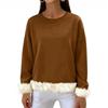 Women's Casual Round Neck Long Sleeve Sweatshirt Solid Color Sweatshirt