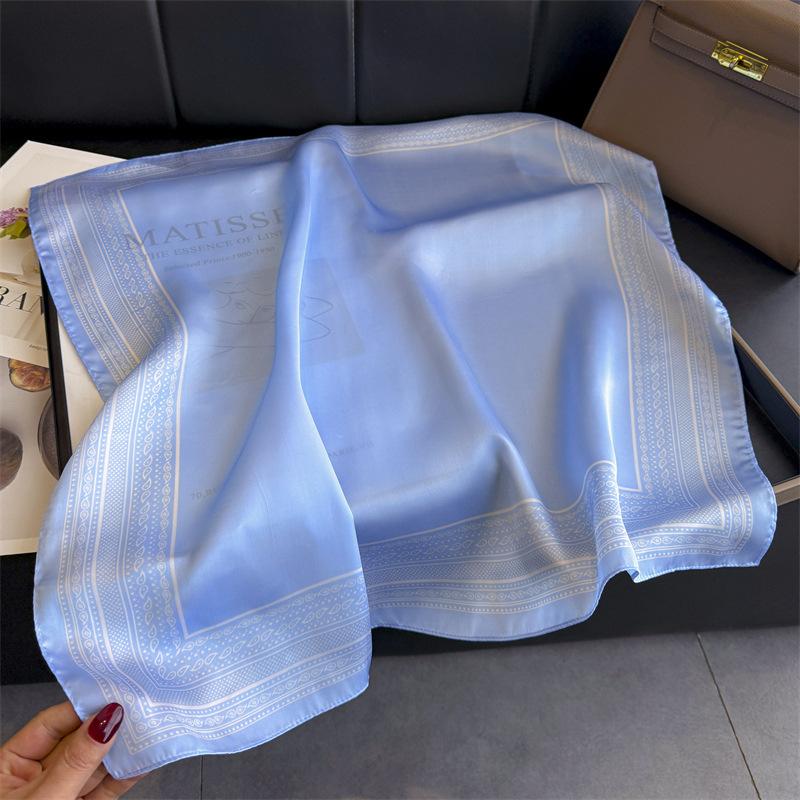 Elegant Vintage Printed Square Scarf For Women Fashion Accessory 66*70cm