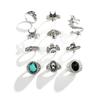 Fashionable Personality Gemstone Ring for Men, Unique Design, Niche High-end Turquoise Index Finger Ring, Hand Jewelry