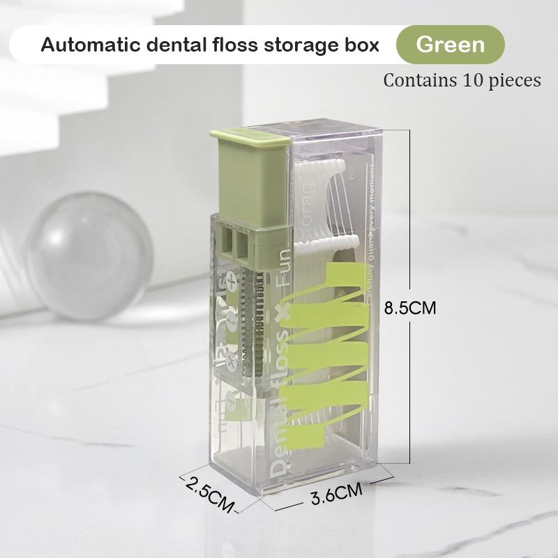 Zásobník na dentální nitě obsahující 10 ks Úložný box na dentální nit Automaticky plnitelný zásobník na ústní hygienu Péče o nit