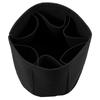 Round Bucket Makeup with 6 Compartment Liner Felt Women Travel Toiletry Cosmetic Bag Portable Bathroom Storage Handbag