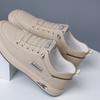 Fashion Men Shoes Leather Casual Sneakers Breathable Walking Slip On Platform Shoes Male Flats Rubber Sole Shoes