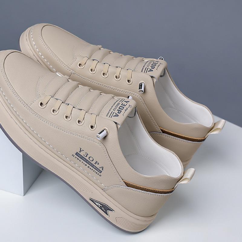 Fashion Men Shoes Leather Casual Sneakers Breathable Walking Slip On Platform Shoes Male Flats Rubber Sole Shoes