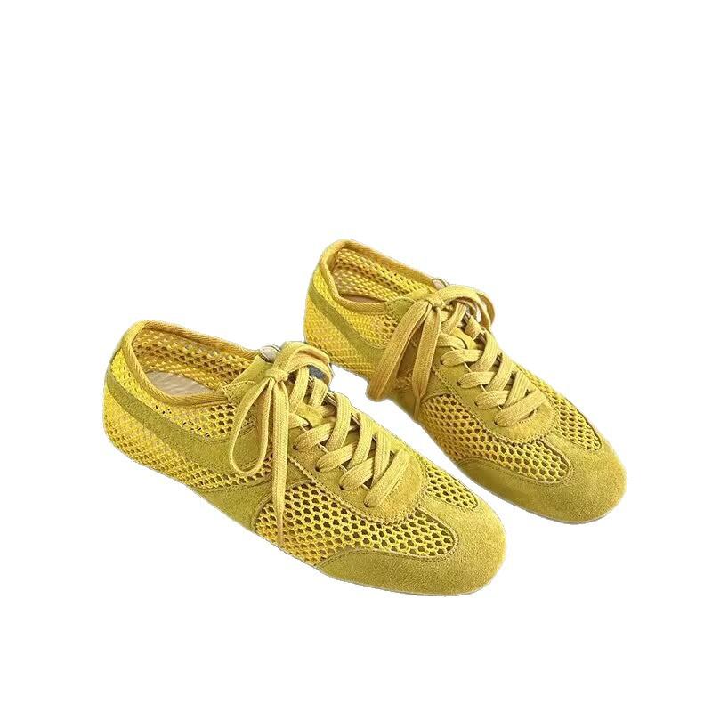[Fanfna] Leather retro German training shoes women's 2025 summer new mesh breathable casual versatile sports shoes