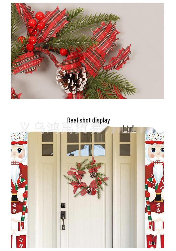 New Pinecone Red Berry Christmas Wreath - Festive Wall & Door Hanging Decoration