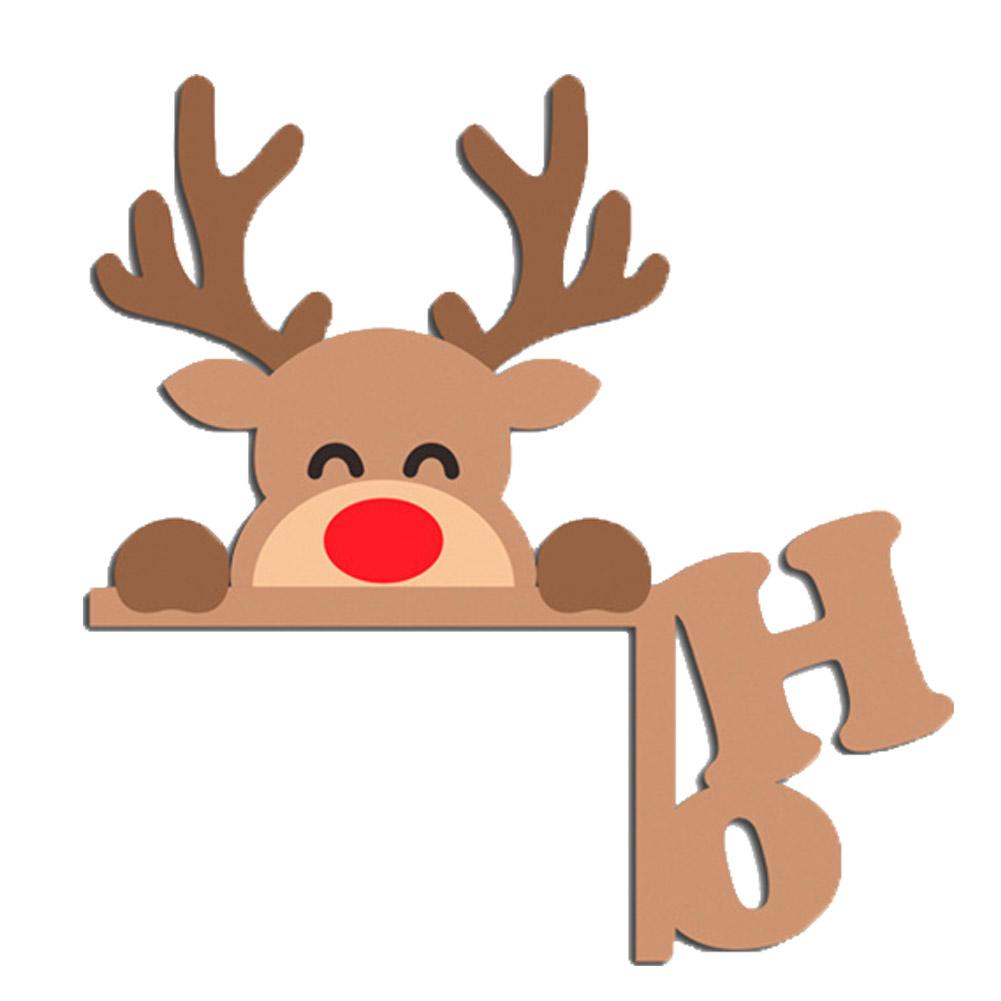 Wood Santa Christmas Door Corner Decor Snowman Reindeer Frame Sign Wooden Pendant Party House Decor Christmas Door Frame Decor