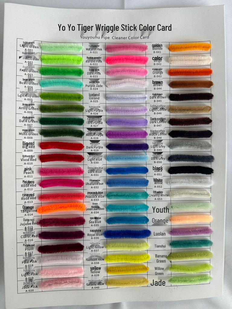 Youyou Tiger Twist Stick Handmade Super Soft Chenille Stems Educational Craft Materials for Macarons