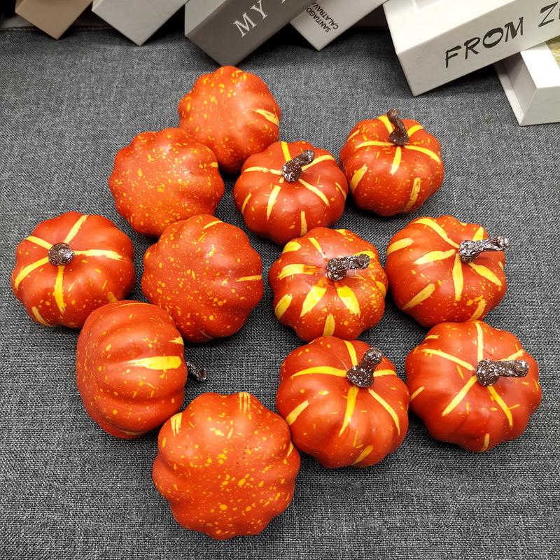 6/12pcs Simulated Pumpkin Decoration 6cm Vegetable Model Yellow / White Halloween Family Party Atmosphere DIY Decorations
