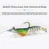 Shark-Like 3-Piece Stainless Steel Artificial Soft Bait Shrimp-Shape with Hooks for Bass Fishing