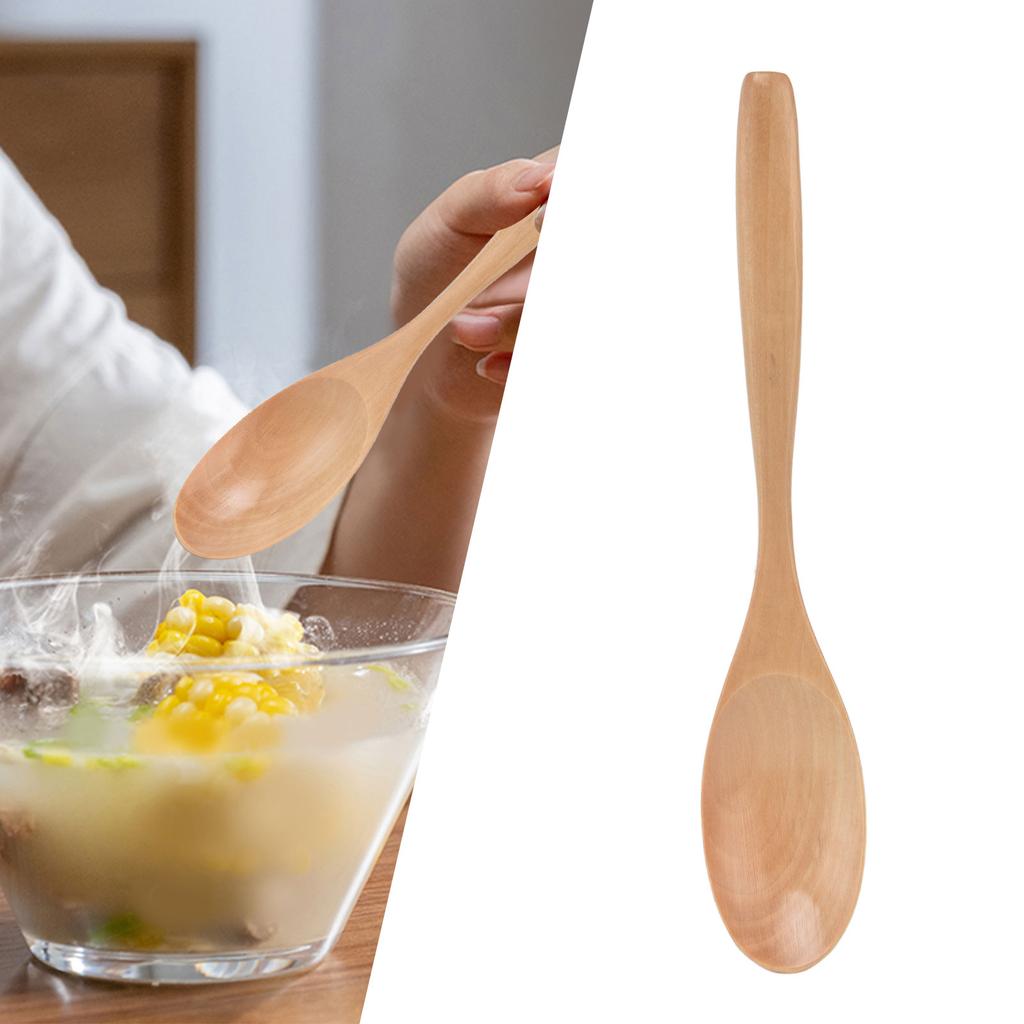 Small Wooden Spoon Excellent Heat Resistance Kitchen Cooking Utensil Tool for Household
