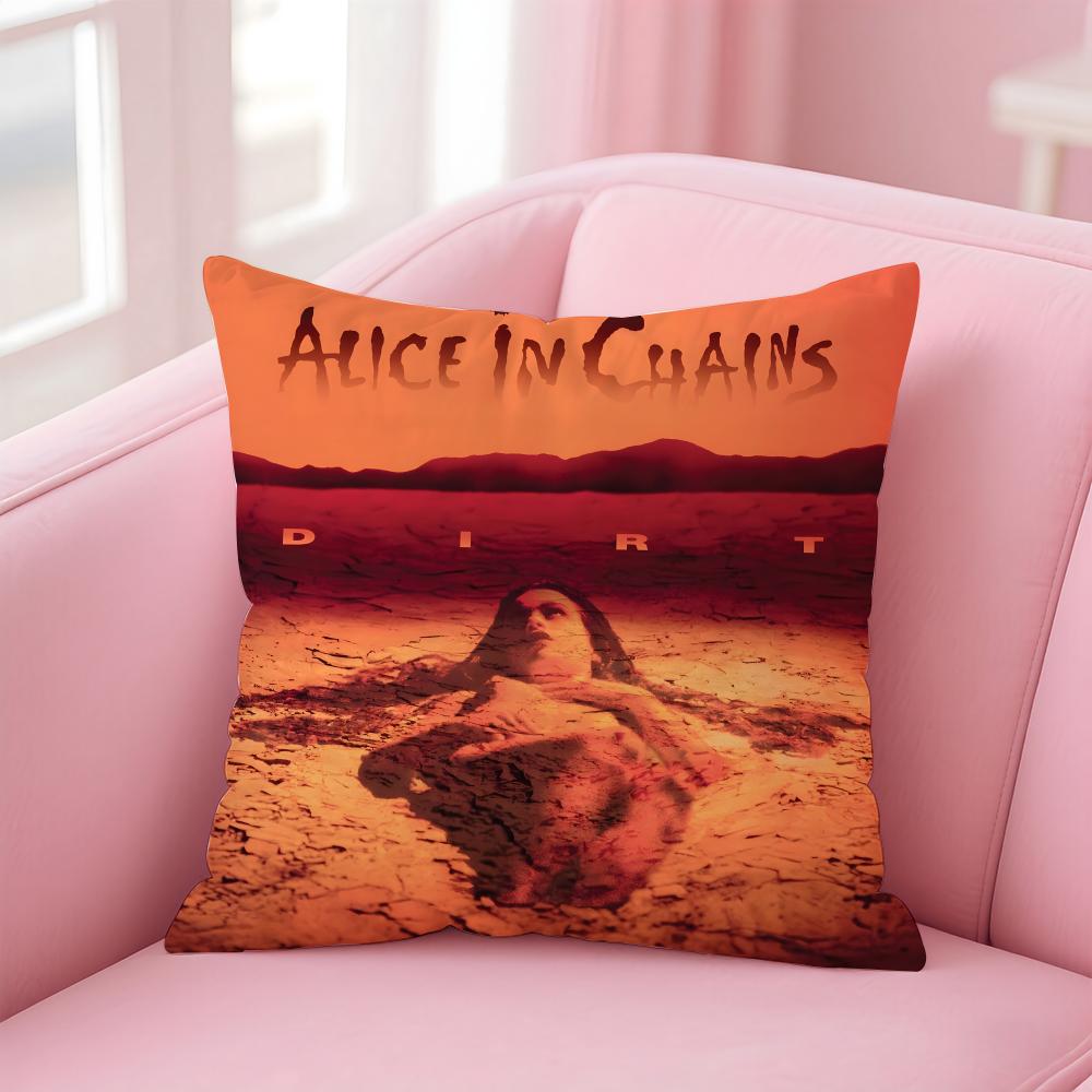 A-Alice In Chains Band Cushion Cover Comfortable Reversible Pillow Cover Ideal For Car Sofa Bedroom & Beyond