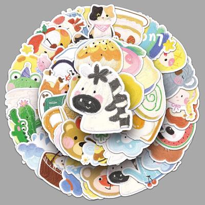 50 Cute Waterproof Cartoon Stickers for Oil Painting, Graffiti, and Decoration - Ideal for Diaries, Computers, and Creative Projects