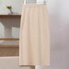 Women's High-Waist Knitted Bodycon Midi Skirt with Slit - Autumn/Winter 2024