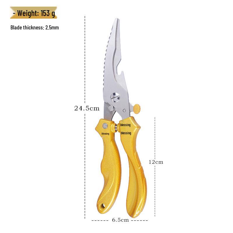 

Spot Strong Stainless Steel Deboning Chicken Scissors with Aluminum Handle - Multipurpose Kitchen and Household Scissors