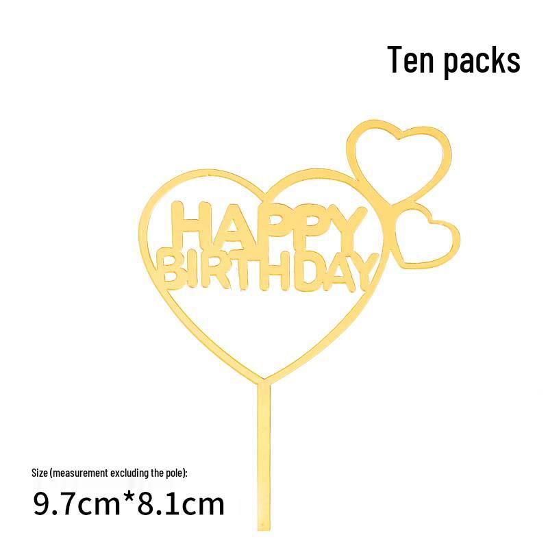 50-Pack Acrylic 'Happy Birthday' Cake Toppers - Popular Party Decorations with Free Shipping