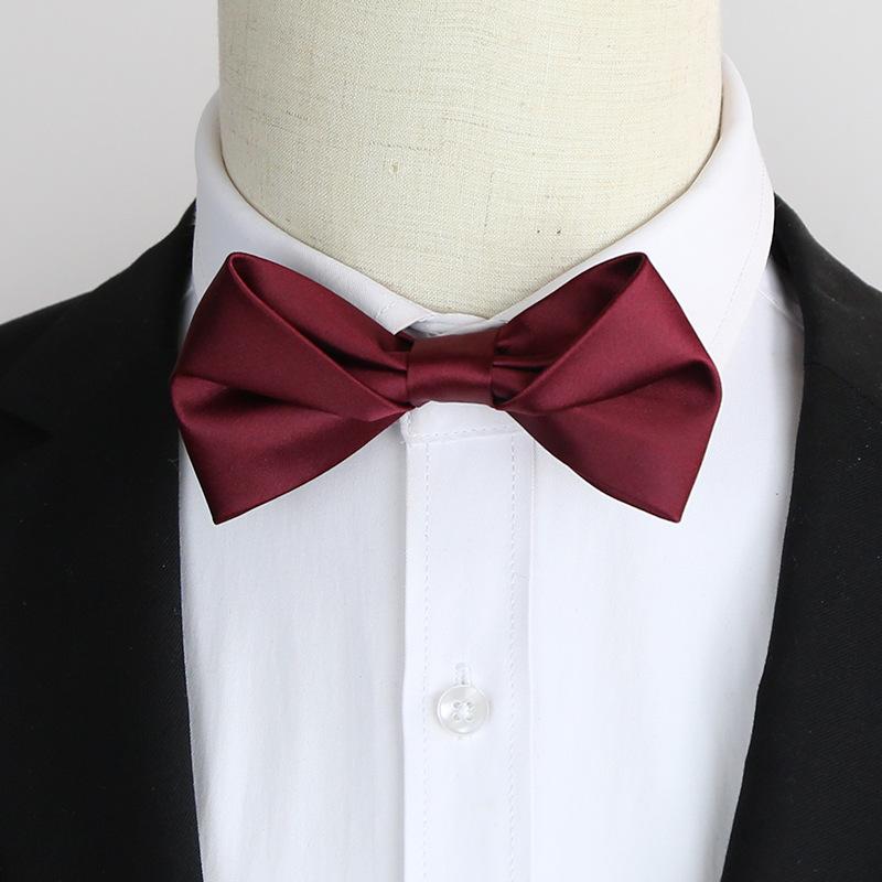 Black Men'S Bow Tie Groom Best Man Mc Host Dress Suit Burgundy Trendy Bow Tie Blue
