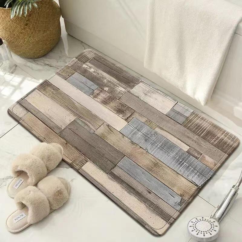 Vintage Crystal Pile Entry Door Mat Home Bedroom Kitchen Non-Slip Absorbent Dirty Resistant Carpet