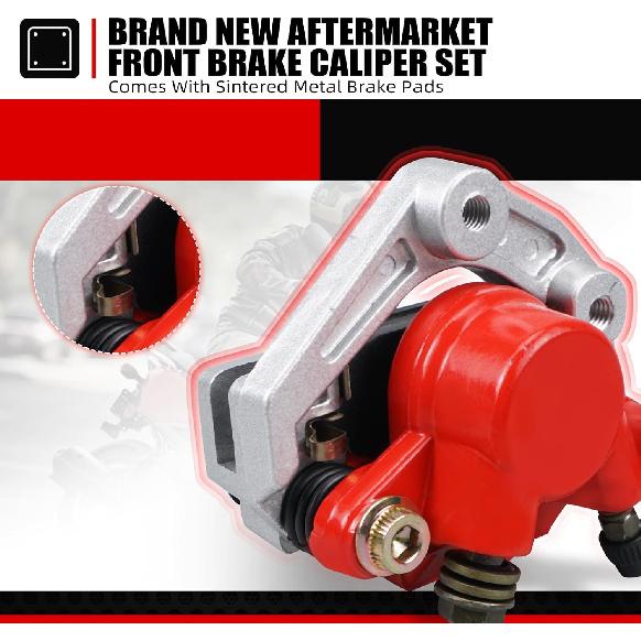 

NICECNC Front Brake Caliper with Pads Front Brake Clamp Compatible with Yamaha Zuma 50cc YW50 2T 50cc Moped -Scooter, Front Braking Caliper for Zuma