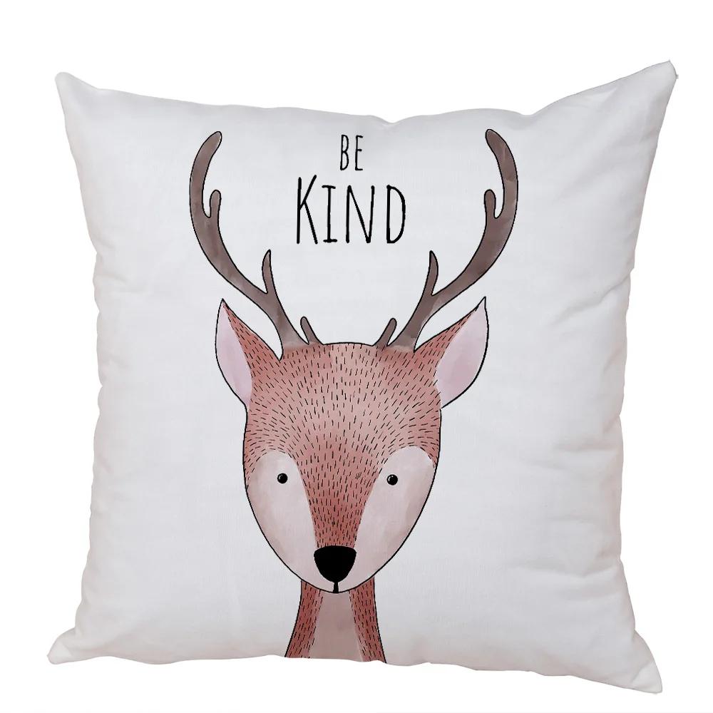 Nordic Zebra Hippo Giraffe Lion Crocodile Pillow Case Decor Animal Cushion Cover for Sofa Home Peach Skin Pillowcase 45x45cm