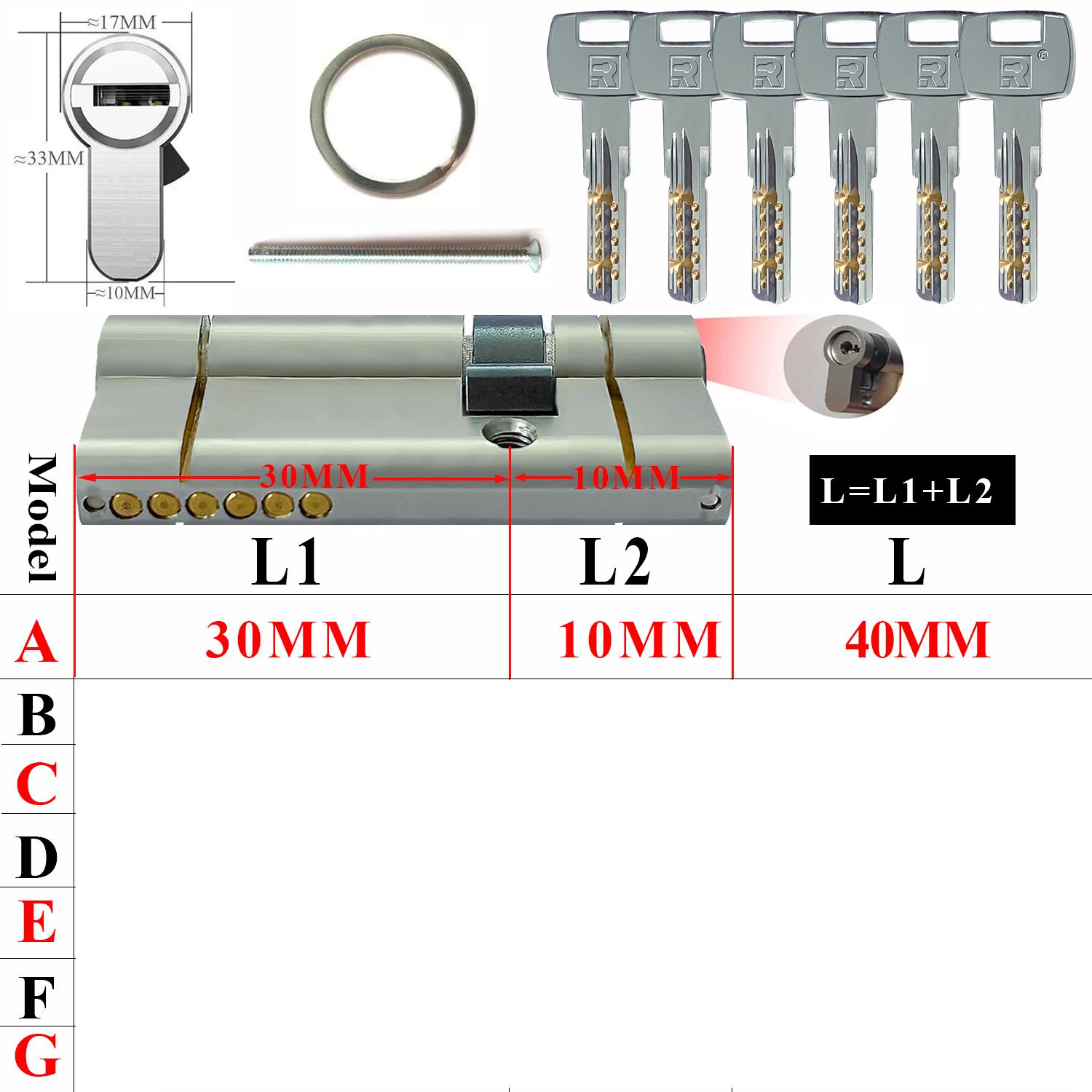 Customization: Open all household door locks with the same key. European standard high-quality 11 pin anti-theft lock cylinder A
