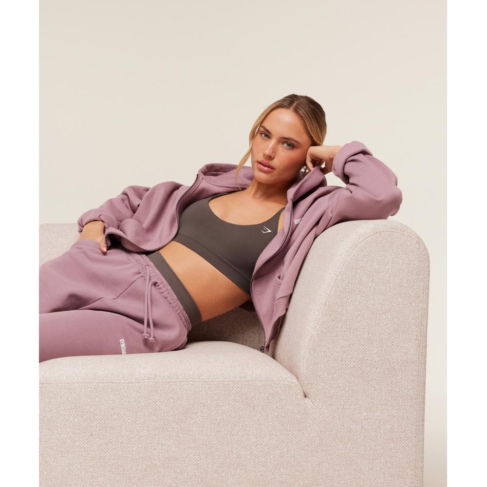 Gymshark Cosy Luxe Zip Through Hoodie Calm Pink B5b5p Kcpd
