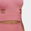 Adidas X Stella McCartney Collaboration Solid Color Ripped Stretch Crop Sports Tank Top Women Tops Pink HD9071