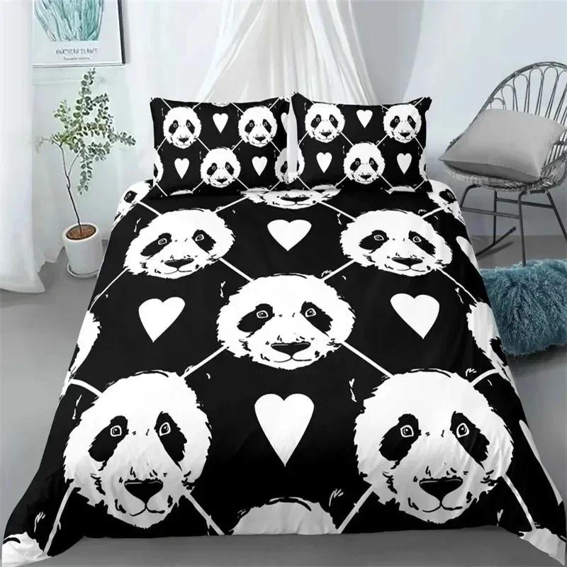 Comforter 3D Print Cute Panda Cartoon Animal Bedding Set Bedroom Soft Modern S Comefortable