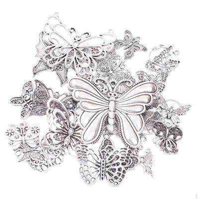 Antique Metal Butterfly Pendant Small Decorative Vintage for Necklace Bag Scrapbooking Decoration