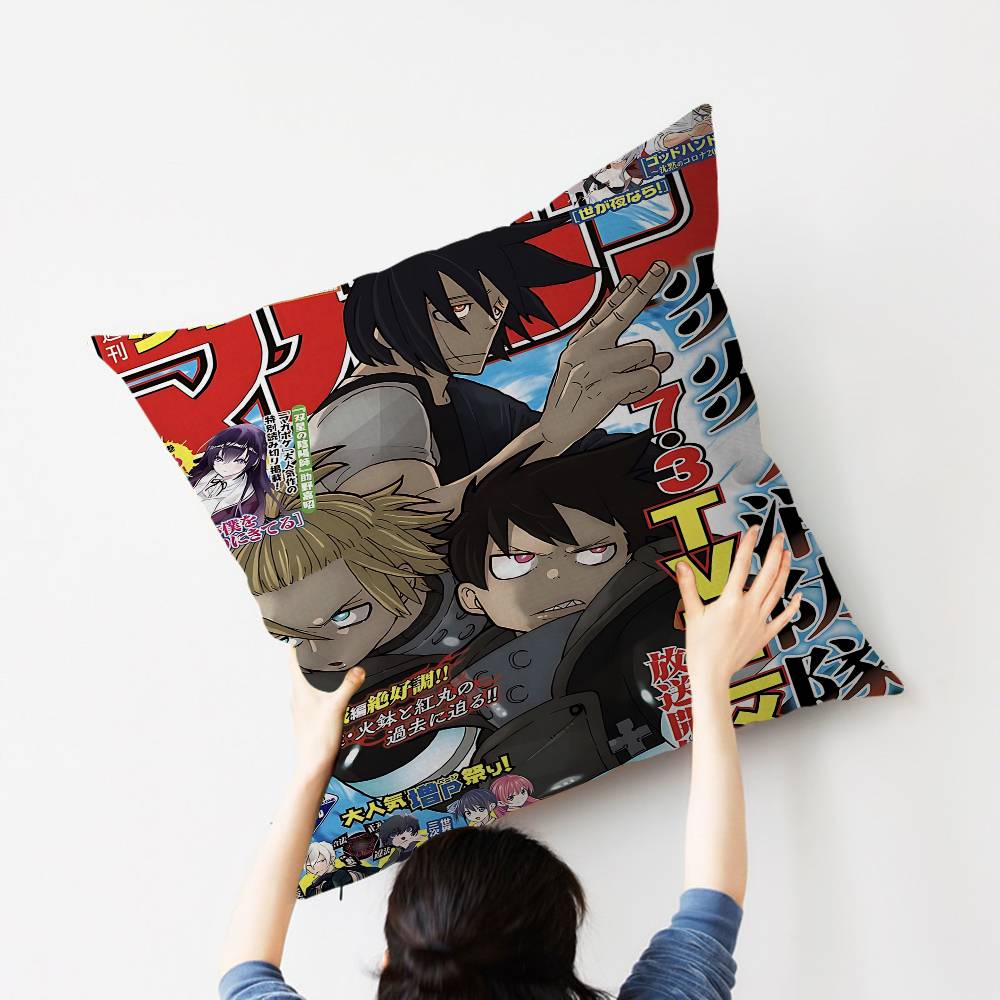 Fire Force Anime Classic Movi 45*45cm Cushion Cover Pillow Cover Decor Pillowcase Home Pillowcase For Couch Pillow