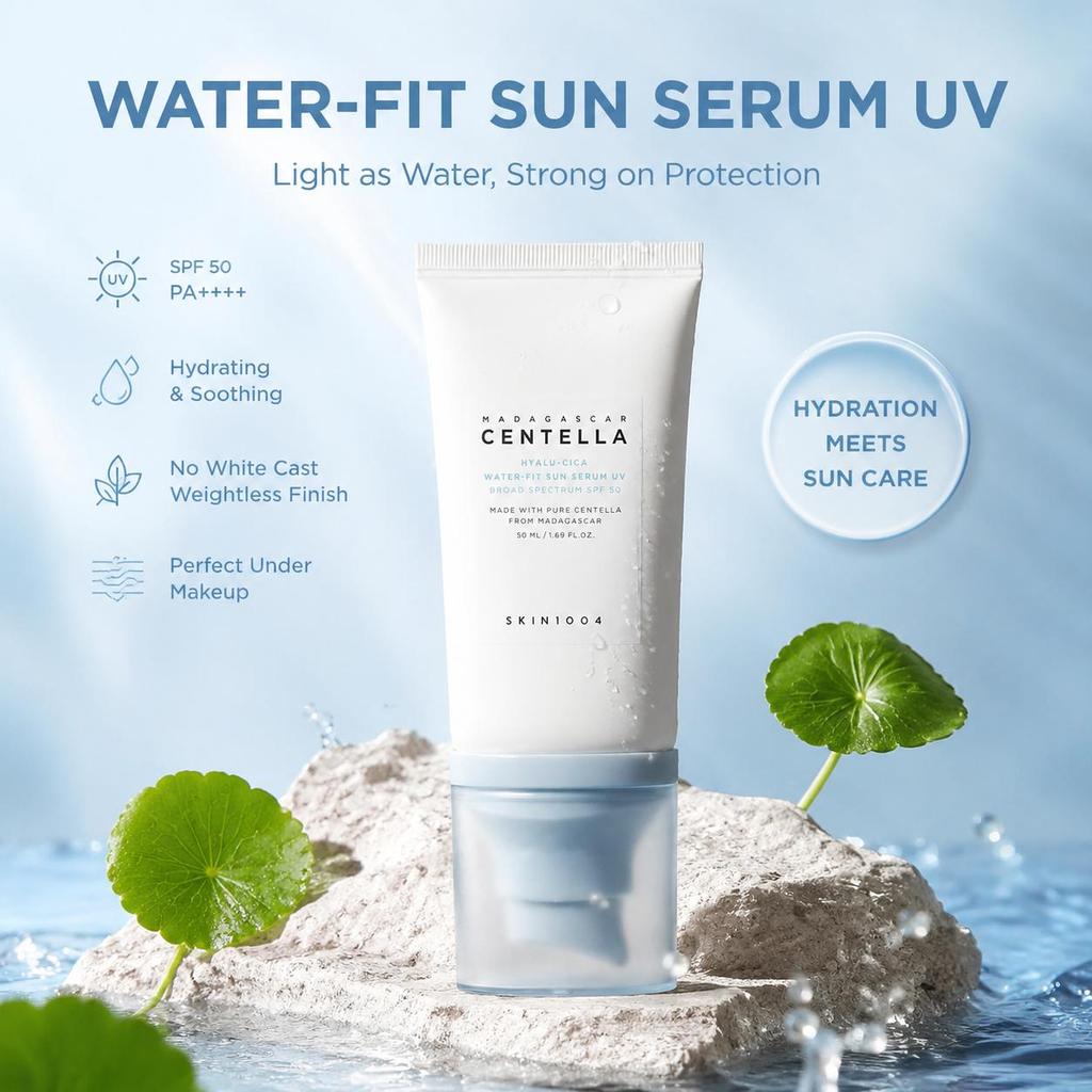 Skin1004 Madagaskar Centella Hyalu-Cica Water-Fit serum do opalania 50ml SPF50+ PA++++