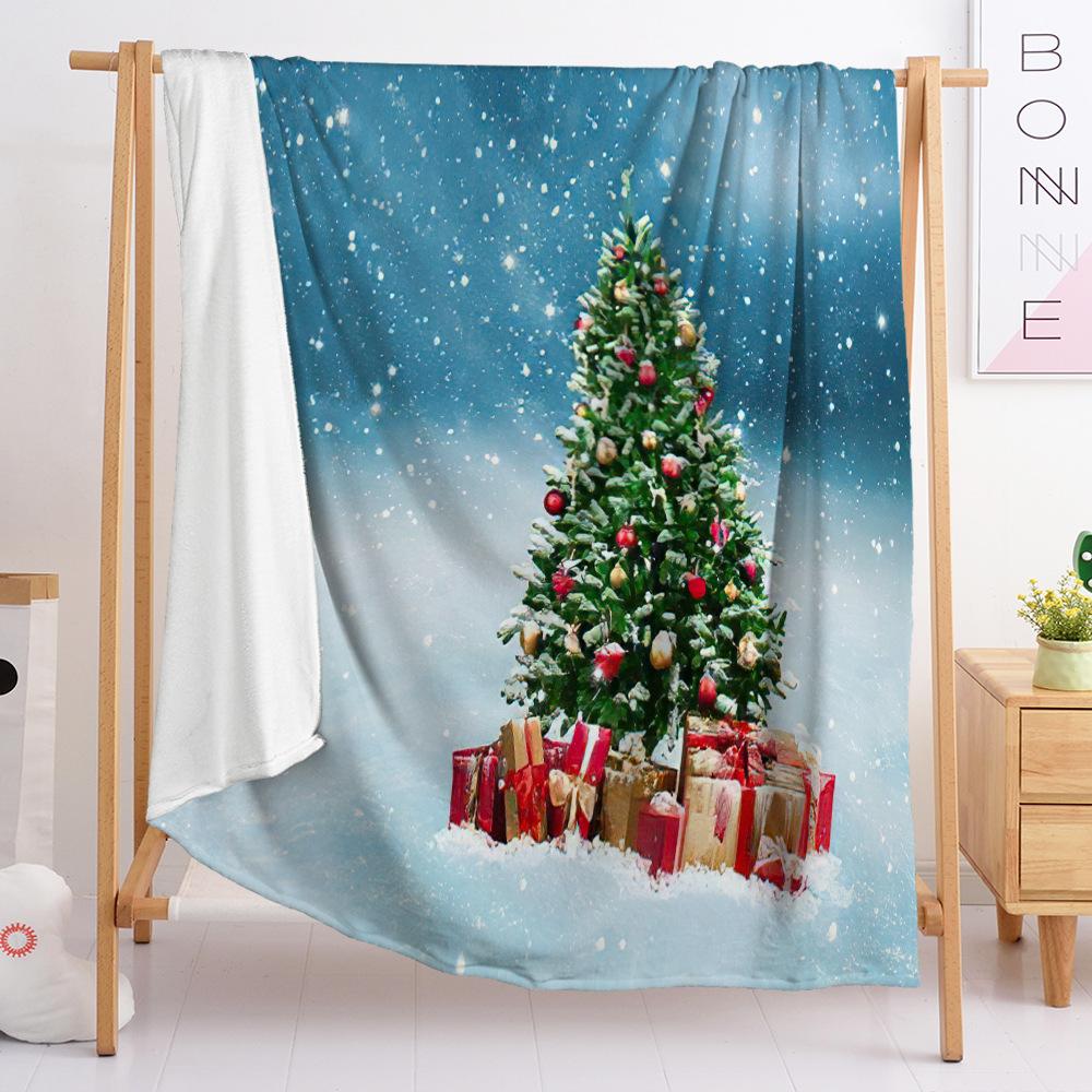 Flannel Blanket Red Christmas Bedroom Blanket European And American Size Blanket Digital Printing