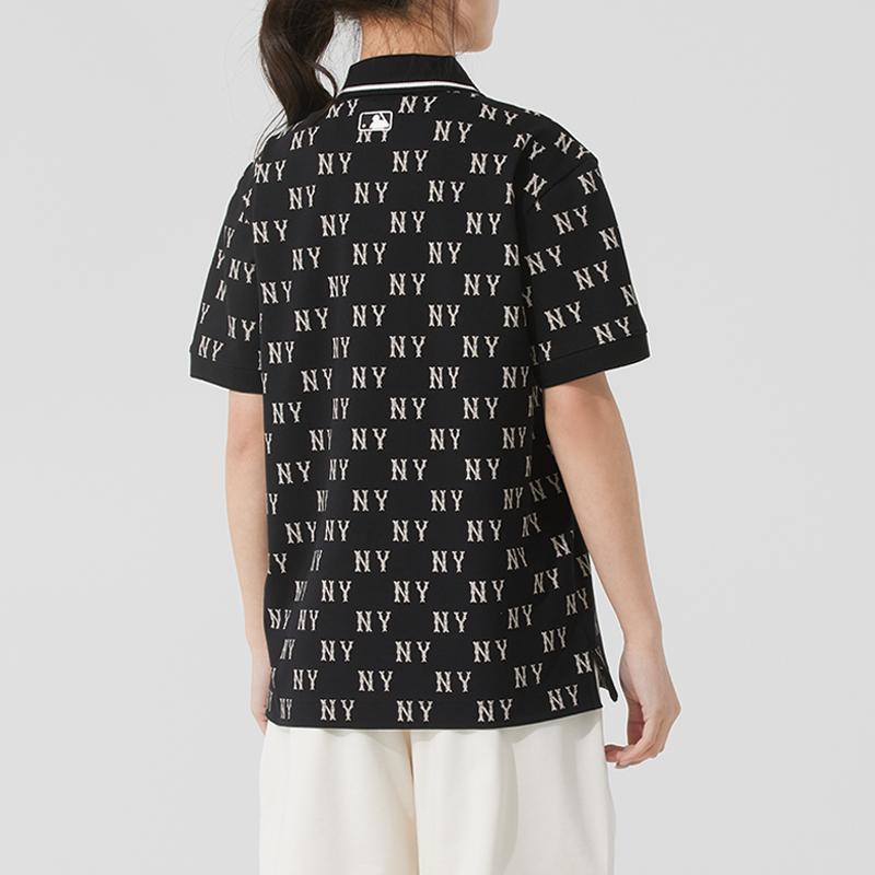 New MLB Monogram NEW YORK YANKEES SS25 Polo Shirt Unisex Black 3APQM0153-50BKS