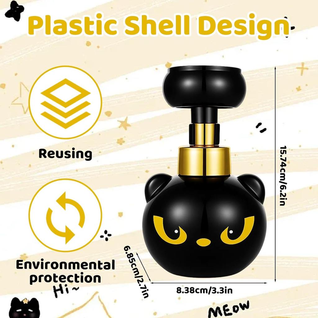 Cat Soap Dispenser, Black Cat Paw Foam Soap Dispenser, Cute Hand Soap Dispenser for Daily Use, Novelty Soap Dispenser with Paw Print Design, Perfect