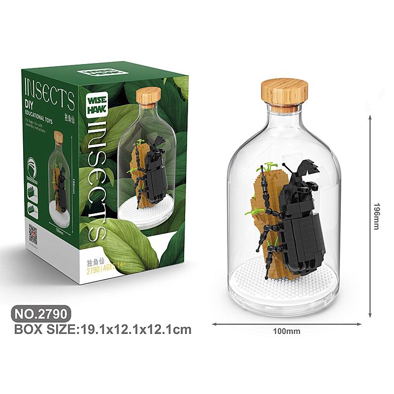 New Product Simulation Animal Series Creative Children's Toys Bottled Building Blocks Flamingo Seahorse Educational Gift Model