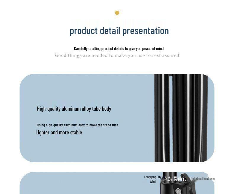 Multifunctional Desktop Tripod with Phone Holder & Fill Light for Live Streaming and Photography