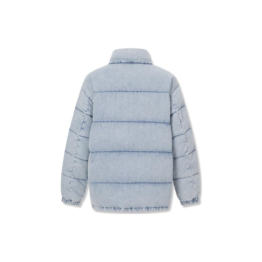 Chaqueta Plumífera para Hombre Levis Color Sólido Cierre Cremallera Cuello Mao Ropa Exterior Azul A5803-0000